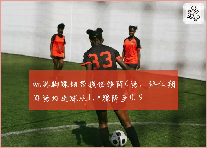 凯恩脚踝韧带损伤缺阵6场,拜仁期间场均进球从1.8骤降至0.9